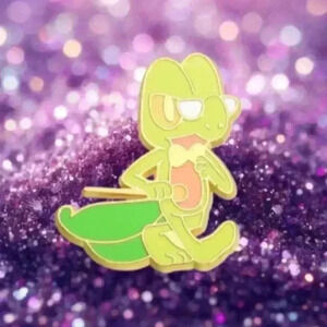 Gentleman Treecko Hoenn Starter Enamel Pin – Dapper Pokémon Collector’s Piece!